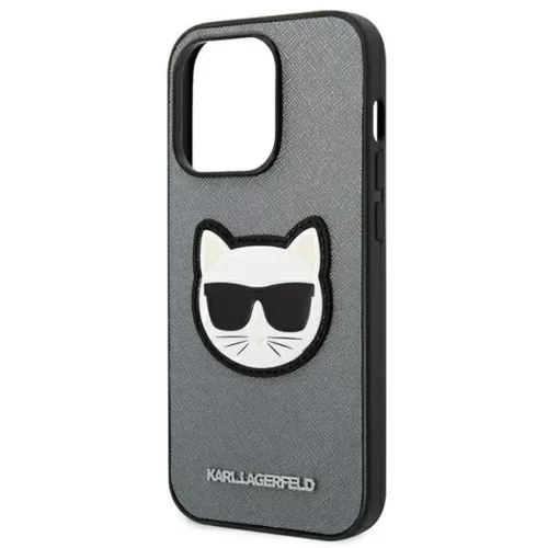 iPhone 14 Pro Max Karl Lagerfeld Saffiano Choupette Head tok ezüst (KLHCP14XSAPCHG)