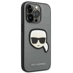   iPhone 14 Pro Max Karl Lagerfeld Saffiano Karl's Head tok ezüst (KLHCP14XSAPKHG)