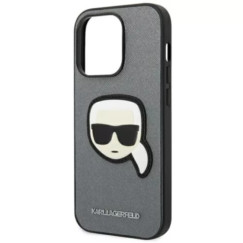 iPhone 14 Pro Max Karl Lagerfeld Saffiano Karl's Head tok ezüst (KLHCP14XSAPKHG)