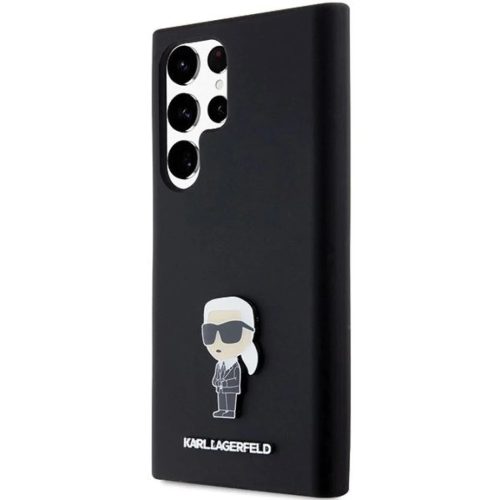 Karl Lagerfeld Silicone Ikonik Metal Pin tok Samsung Galaxy S23 Ultra - fekete