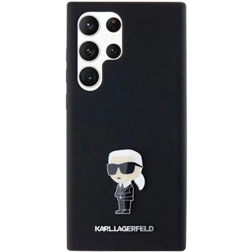 Karl Lagerfeld Silicone Ikonik Metal Pin tok Samsung Galaxy S23 Ultra - fekete