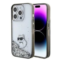   iPhone 15 Pro Max Karl Lagerfeld Liquid Glitter Choupette tok - átlátszó