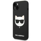 Karl Lagerfeld KLHMP14MSLCHBK iPhone 14 Plus 6.7" fekete szilikon Choupette Head Magsafe tok