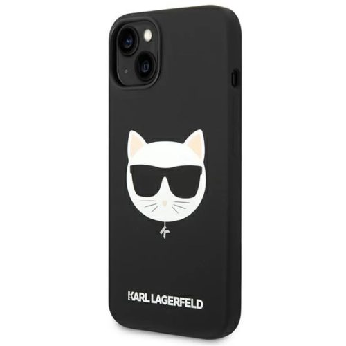 Karl Lagerfeld KLHMP14MSLCHBK iPhone 14 Plus 6.7" fekete szilikon Choupette Head Magsafe tok