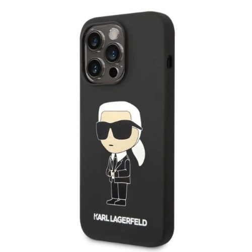 Karl Lagerfeld Szilikon Ikonik MagSafe tok iPhone 14 Pro - fekete