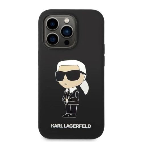 Karl Lagerfeld Szilikon Ikonik MagSafe tok iPhone 14 Pro - fekete