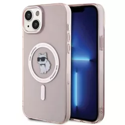   iPhone 15 Plus Rózsaszín Karl Lagerfeld IML Choupette MagSafe tok