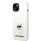 Karl Lagerfeld KLHMP14MSNCHBCH iPhone 14 Plus 6.7" fehér/fehér szilikon Choupette MagSafe tok