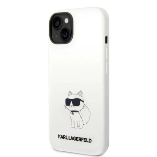 Karl Lagerfeld KLHMP14MSNCHBCH iPhone 14 Plus 6.7" fehér/fehér szilikon Choupette MagSafe tok