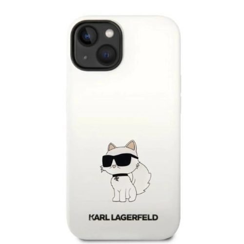 Karl Lagerfeld KLHMP14MSNCHBCH iPhone 14 Plus 6.7" fehér/fehér szilikon Choupette MagSafe tok