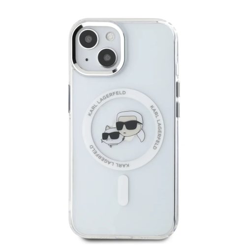 Karl Lagerfeld IML K&CH Heads Metal Frame MagSafe tok iPhone 14-hez, Átlátszó