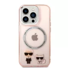 iPhone 14 Pro Max Karl Lagerfeld Karl és Choupette MagSafe kompatibilis tok rózsaszín (KLHMP14XHKCP)