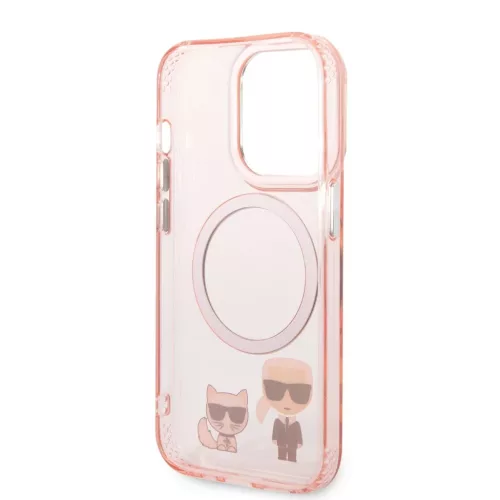 iPhone 14 Pro Max Karl Lagerfeld Karl és Choupette MagSafe kompatibilis tok rózsaszín (KLHMP14XHKCP)