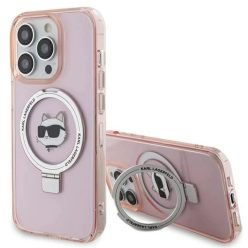   iPhone 15 Pro Max 6.7" Karl Lagerfeld KLHMP15XHMRSCHP pink/pink hardcase Ring Stand Choupette Head MagSafe tok