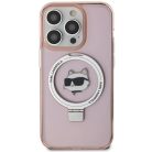 iPhone 15 Pro Max 6.7" Karl Lagerfeld KLHMP15XHMRSCHP pink/pink hardcase Ring Stand Choupette Head MagSafe tok