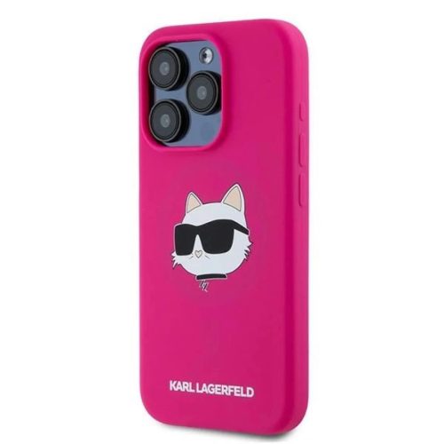 iPhone 15 Pro Max Karl Lagerfeld Silicone Choupette Head MagSafe tok - rózsaszín