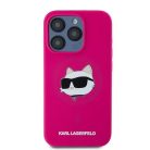 iPhone 15 Pro Max Karl Lagerfeld Silicone Choupette Head MagSafe tok - rózsaszín