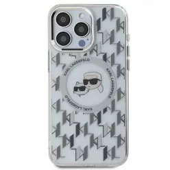   iPhone 16 Pro Átlátszó Karl Lagerfeld IML Monogram Karl & Choupette Head MagSafe tok