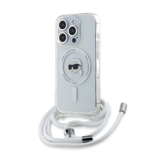 iPhone 15 Pro Max Átlátszó Karl Lagerfeld IML Crossbody Karl Head MagSafe tok