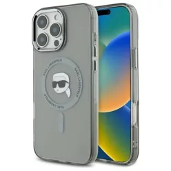   iPhone 16 Pro Fekete Karl Lagerfeld IML Metal Karl Head MagSafe tok