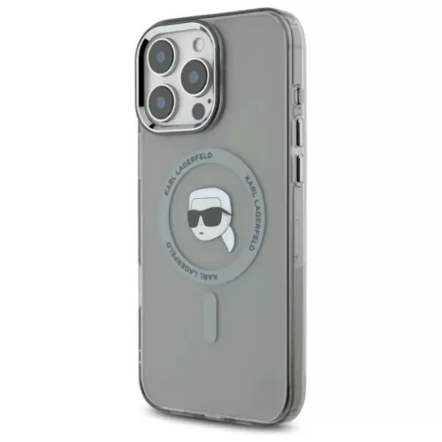 iPhone 16 Pro Fekete Karl Lagerfeld IML Metal Karl Head MagSafe tok