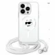 IPHONE 16 PRO Eredeti Karl Lagerfeld Keménytok IML Choupette Fej & Zsinór MagSafe (KLHMP16LHCCHNT) átlátszó tok