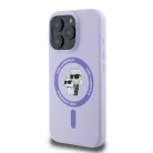 iPhone 16 Pro lila Karl Lagerfeld Liquid Silicone Karl and Choupette MagSafe tok