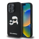 iPhone 16 Pro Fekete Karl Lagerfeld Folyékony Szilikon Kétfejű MagSafe tok