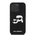 iPhone 16 Pro Fekete Karl Lagerfeld Folyékony Szilikon Kétfejű MagSafe tok