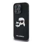 iPhone 16 Pro Fekete Karl Lagerfeld Folyékony Szilikon Kétfejű MagSafe tok