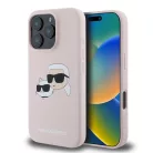 iPhone 16 Pro Pink Karl Lagerfeld Liquid Silicone Double Heads MagSafe tok