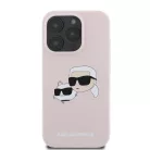 iPhone 16 Pro Pink Karl Lagerfeld Liquid Silicone Double Heads MagSafe tok