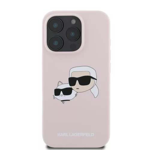 iPhone 16 Pro Pink Karl Lagerfeld Liquid Silicone Double Heads MagSafe tok