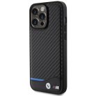 iPhone 15 Pro Max fekete Original Case BMW Leather Carbon BMHCP15X22NBCK tok