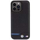 iPhone 15 Pro Max fekete Original Case BMW Leather Carbon BMHCP15X22NBCK tok