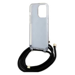   iPhone 15 Pro Max GUESS 4G IML Printed Crossbody Strap tok fekete (GUHCP15XHC4SEK)