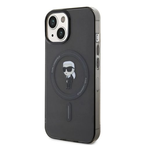 iPhone 14/15 fekete Eredeti tok KARL LAGERFELD hardcase IML Ikonik Magsafe KLHMP14SHFCKNOK