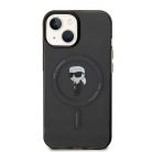 iPhone 14/15 fekete Eredeti tok KARL LAGERFELD hardcase IML Ikonik Magsafe KLHMP14SHFCKNOK