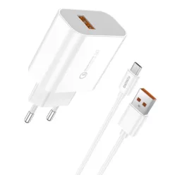Gyors töltő Foneng 1x USB QC 3.0 EU46 + USB Micro kábel
