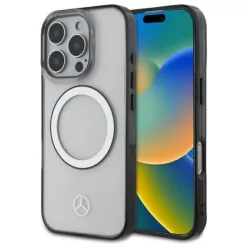   Eredeti Mercedes keménytok IPHONE 16 PRO nyomtatott logóval MagSafe (MEHMP16L23HUOKC) átlátszó tok