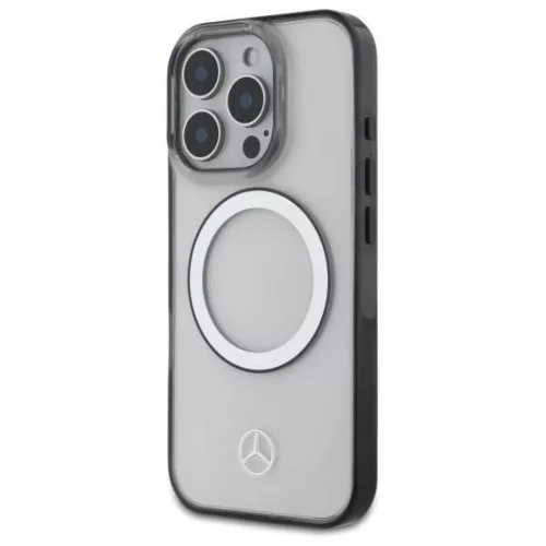 Eredeti Mercedes keménytok IPHONE 16 PRO nyomtatott logóval MagSafe (MEHMP16L23HUOKC) átlátszó tok