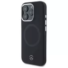 Eredeti tok IPHONE 16 PRO Mercedes szilikon hard-case tónusos logóval MagSafe (MEHMP16L23SUTTK) fekete tok
