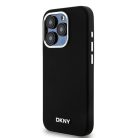 Eredeti DKNY kemény tok folyékony szilikon kis fém logóval MagSafe DKHMP14LSMCHLK iPhone 14 Pro fekete tok