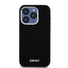 Eredeti DKNY kemény tok folyékony szilikon kis fém logóval MagSafe DKHMP14LSMCHLK iPhone 14 Pro fekete tok