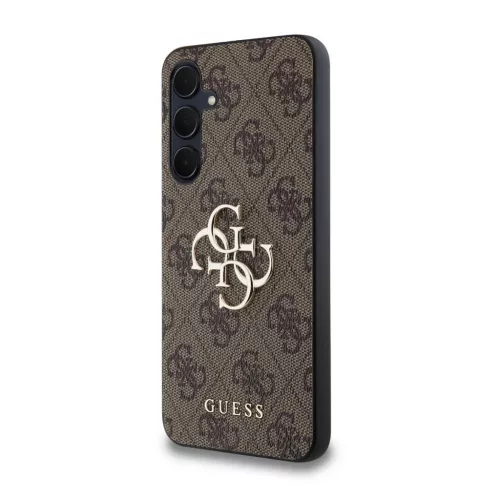 Guess PU 4G Metal Logo tok Samsung Galaxy A35 5G-hez Barna