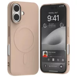   Mercury MagSafe Half-Silicone iPhone 16 6,1" rózsaszín homok tok