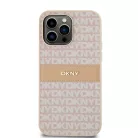 Original Case DKNY kemény tok bőr Mono Stripe & fém logó DKHCP14XPRTHSLP iPhone 14 Pro Max rózsaszín tok