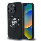iPhone 16 Pro Fekete Karl Lagerfeld Liquid Silicone Karl és Choupette MagSafe tok
