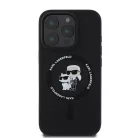 iPhone 16 Pro Fekete Karl Lagerfeld Liquid Silicone Karl és Choupette MagSafe tok