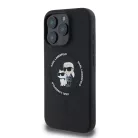 iPhone 16 Pro Fekete Karl Lagerfeld Liquid Silicone Karl és Choupette MagSafe tok